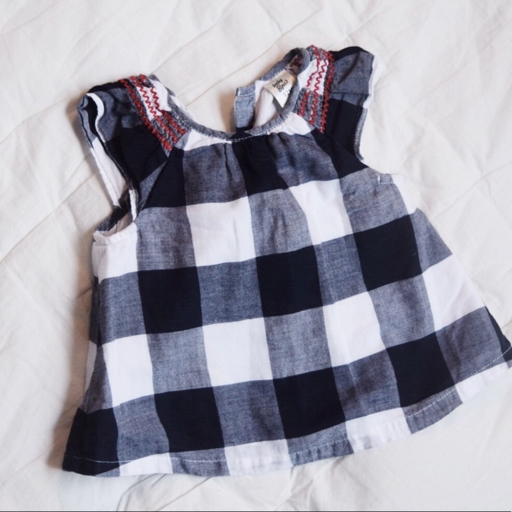 Osh kosh 12m gingham checkered girls top